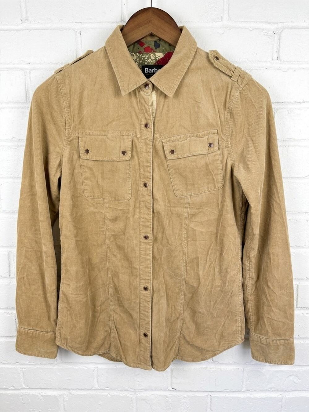 Barbour International Corduroy Utility Shirt Jacket Camo Lined Heritage Workwear